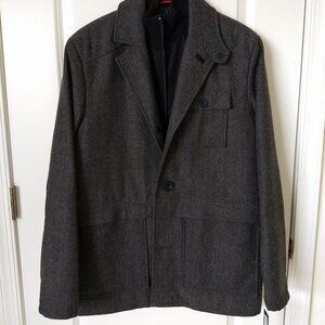 NWT Kenneth Cole Men Bib 52% Wool Trim 100% Cotton Coat Size M